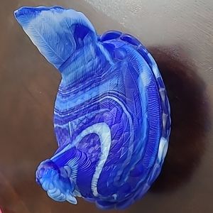 LG Wright Glass glass chicken dish cobalt blue